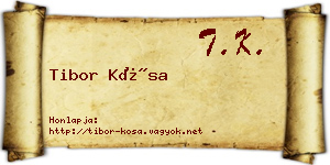Tibor Kósa névjegykártya